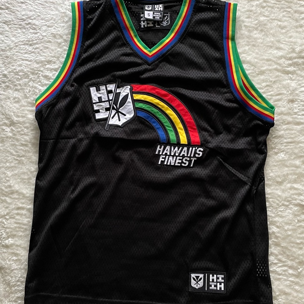 Hawaii's Finest Black Rainbow Basketball Jersey